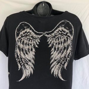 Crash & Burn women’s angel wings long T-shirt